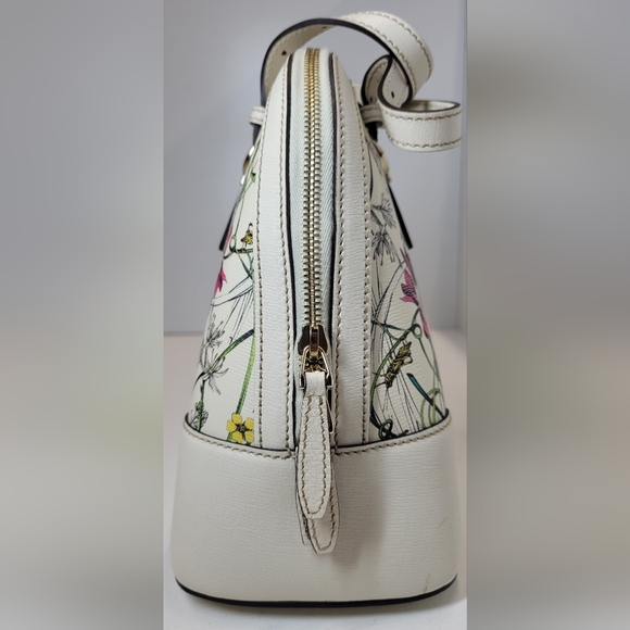 Gucci Flora White Leather Dome Bag - Picture 4 of 16